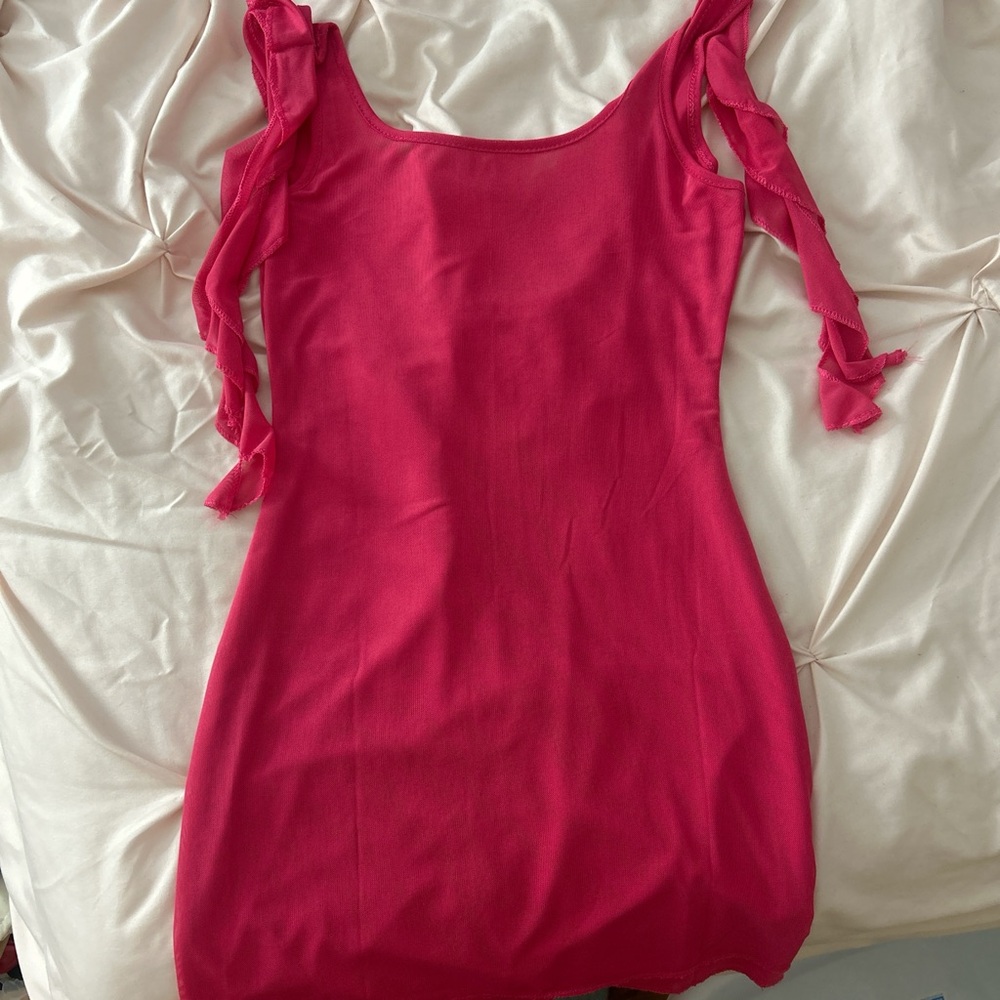 Pink, Mesh Dress.